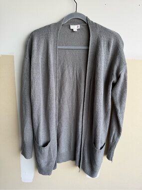 SO Gray Open-Front Knit Cardigan